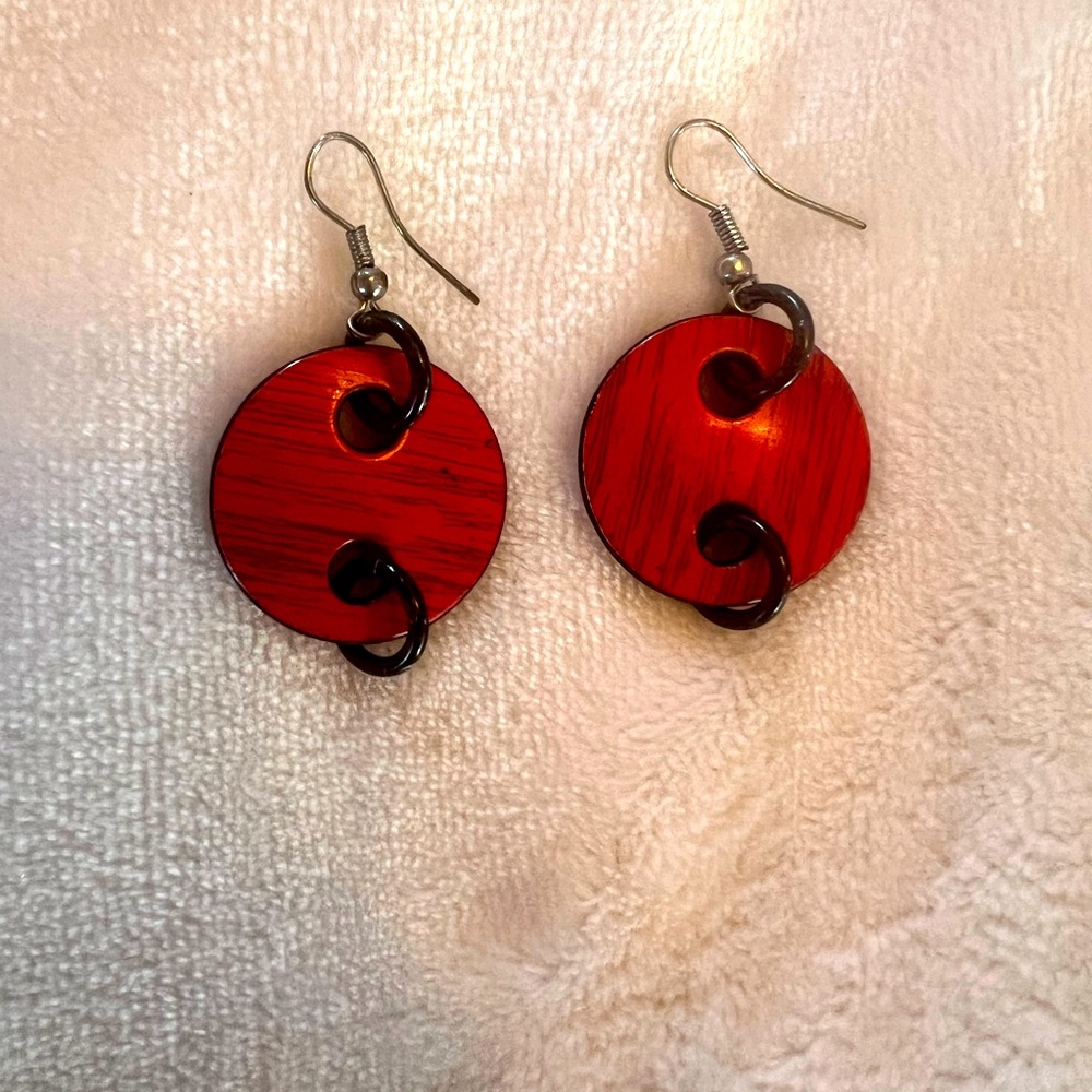 Red and black earrings